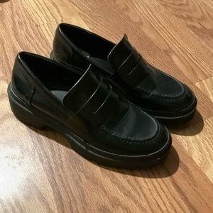 Zara Platform Black Loafers